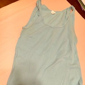 J. Crew light gray/turquoise cotton tank top